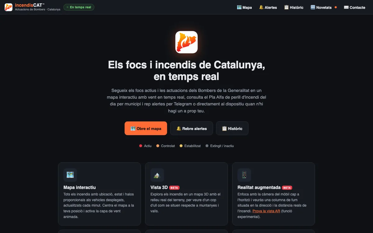 incendiscat.cat — Aplicatiu propi